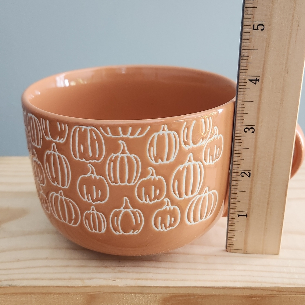 Fall Pumpkin Oversized Ceramic Terracotta Color Mug - Picture 13 of 15